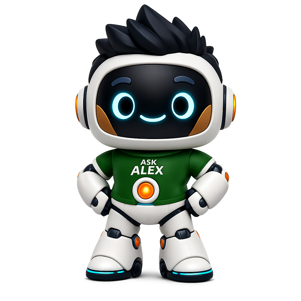 Ask Alex AI bot mascot