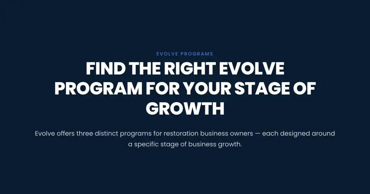 All Evolve Programs | Restoration Business Coaching